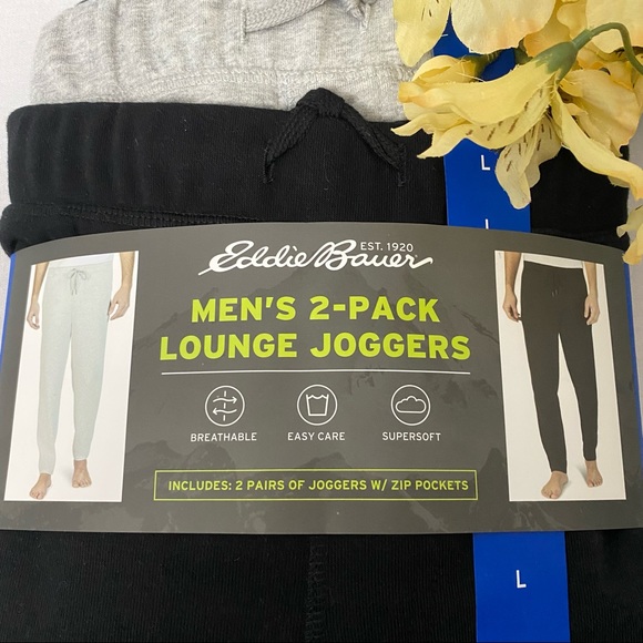 Eddie Bauer Men's 2 Pack Lounge Joggers, NWT - Picture 2 of 5